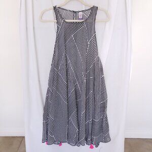 No Boundaries Black White Stripe Adjustable Sheer Beach Cover Dress Size 2X